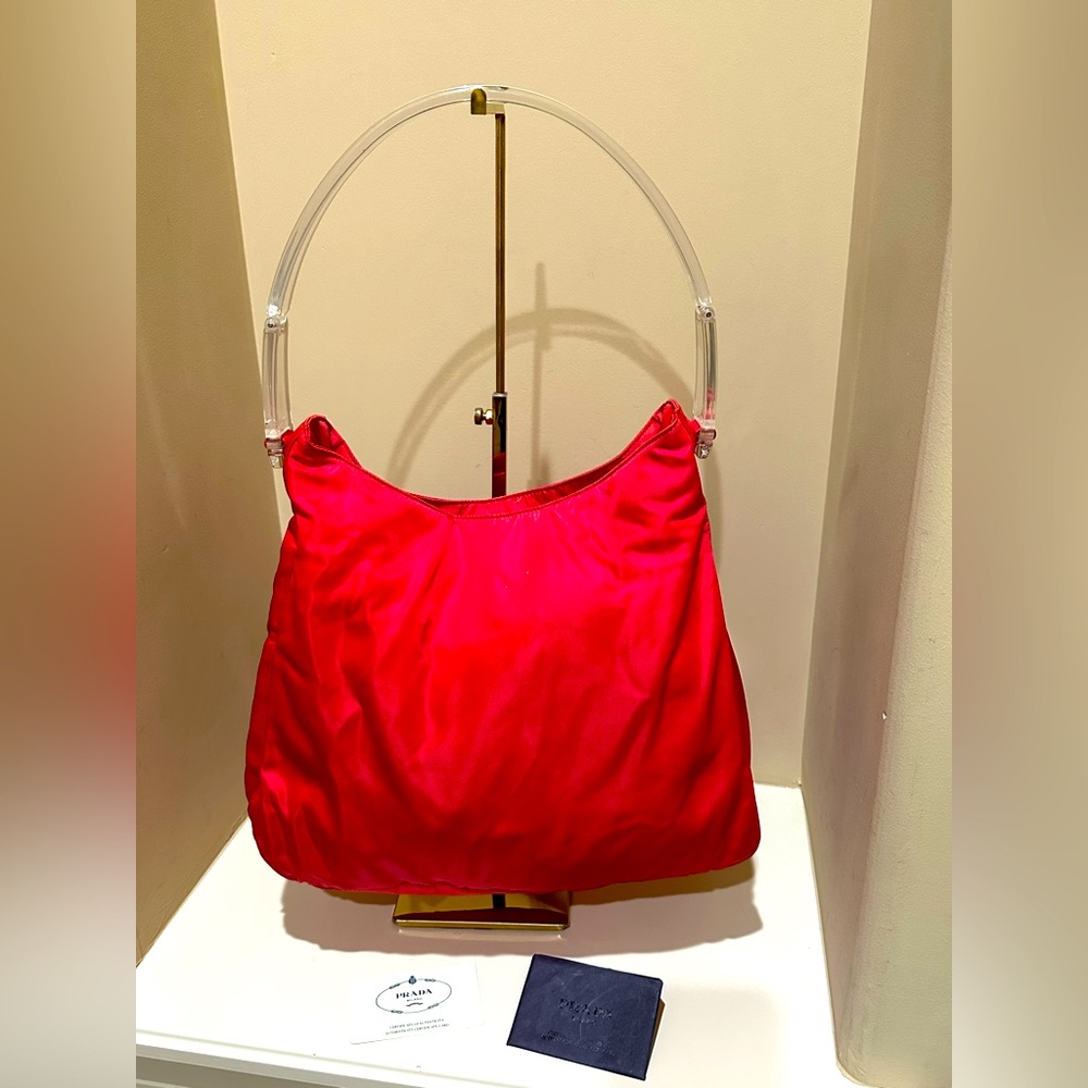 Prada Red Tessuto Plex Tote